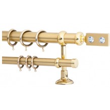 Κουρτινόξυλο 2m διπλό χρυσό με swarovski c21106