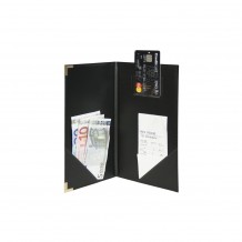 Θήκη λογαριασμού με δερματίνη μαύρη c21136