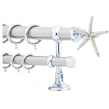 Κουρτινόξυλο 2.5m διπλό ασημί με strass c21145