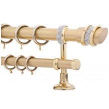 Κουρτινόξυλο 2m διπλό χρυσό με strass c21195