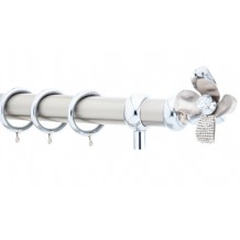 Κουρτινόξυλο 2m μονό ασημί με strass c21260 Κουρτινόξυλο 2m μονό ασημί με strass c21260