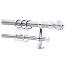 Κουρτινόξυλο 2.20-3.20m διπλό ασημί c21306 Κουρτινόξυλο 2.20-3.20m διπλό ασημί c21306