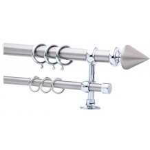 Κουρτινόξυλο 2.20-3.20m διπλό ασημί c21328 Κουρτινόξυλο 2.20-3.20m διπλό ασημί c21328