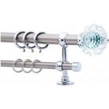 Κουρτινόξυλο 2.20-3.20m διπλό ασημί με swarovski c21370 Κουρτινόξυλο 2.20-3.20m διπλό ασημί με swarovski c21370