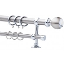 Κουρτινόξυλο 2.20-3.20m διπλό ασημί c21425 Κουρτινόξυλο 2.20-3.20m διπλό ασημί c21425