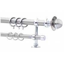 Κουρτινόξυλο 2.20-3.20m διπλό ασημί c21437 Κουρτινόξυλο 2.20-3.20m διπλό ασημί c21437