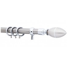 Κουρτινόξυλο 1.40-2.20m μονό ασημί c21445 Κουρτινόξυλο 1.40-2.20m μονό ασημί c21445