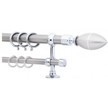 Κουρτινόξυλο 2.20-3.20m διπλό ασημί c21449 Κουρτινόξυλο 2.20-3.20m διπλό ασημί c21449