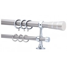 Κουρτινόξυλο 2.20-3.20m διπλό ασημί c21479 Κουρτινόξυλο 2.20-3.20m διπλό ασημί c21479