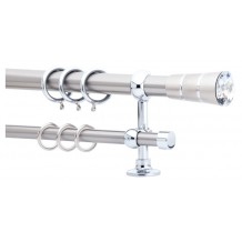 Κουρτινόξυλο 1.40-2.20m διπλό ασημί με swarovski c21490 Κουρτινόξυλο 1.40-2.20m διπλό ασημί με swarovski c21490