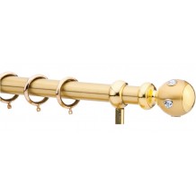 Κουρτινόξυλο 1.40-2.20m μονό χρυσό με swarovski c21499