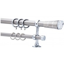 Κουρτινόξυλο 2.20-3.20m διπλό ασημί c21509 Κουρτινόξυλο 2.20-3.20m διπλό ασημί c21509