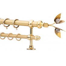 Κουρτινόξυλο 2.20-3.20m διπλό χρυσό c21527 Κουρτινόξυλο 2.20-3.20m διπλό χρυσό c21527