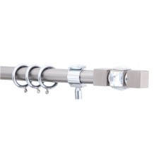 Κουρτινόξυλο 0.80-1.40m μονό ασημί c21528 Κουρτινόξυλο 0.80-1.40m μονό ασημί c21528