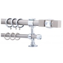 Κουρτινόξυλο 2.20-3.20m διπλό ασημί c21533 Κουρτινόξυλο 2.20-3.20m διπλό ασημί c21533