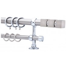 Κουρτινόξυλο 2.20-3.20m διπλό ασημί c21539 Κουρτινόξυλο 2.20-3.20m διπλό ασημί c21539