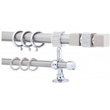 Κουρτινόξυλο 2.20-3.20m διπλό ασημί c21551 Κουρτινόξυλο 2.20-3.20m διπλό ασημί c21551