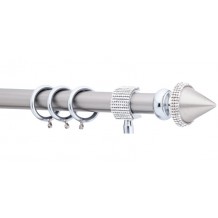 Κουρτινόξυλο 2.20-3.20m μονό ασημί c21568