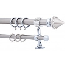 Κουρτινόξυλο 2.20-3.20m διπλό ασημί c21571 Κουρτινόξυλο 2.20-3.20m διπλό ασημί c21571