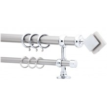 Κουρτινόξυλο 2.20-3.20m διπλό ασημί c21595 Κουρτινόξυλο 2.20-3.20m διπλό ασημί c21595