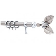 Κουρτινόξυλο 1.40-2.20m μονό ασημί c21618 Κουρτινόξυλο 1.40-2.20m μονό ασημί c21618