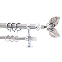 Κουρτινόξυλο 2.20-3.20m διπλό ασημί c21622 Κουρτινόξυλο 2.20-3.20m διπλό ασημί c21622