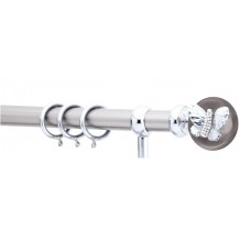 Κουρτινόξυλο 0.80-1.40m μονό ασημί με strass c21629