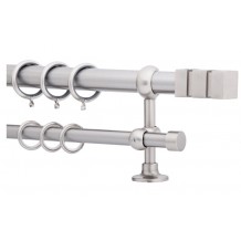 Κουρτινόξυλο 2.20-3.20m διπλό ασημί c21646 Κουρτινόξυλο 2.20-3.20m διπλό ασημί c21646