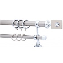 Κουρτινόξυλο 1.40-2.20m διπλό ασημί με swarovski c21669 Κουρτινόξυλο 1.40-2.20m διπλό ασημί με swarovski c21669