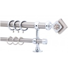 Κουρτινόξυλο 2.20-3.20m διπλό ασημί με swarovski c21682 Κουρτινόξυλο 2.20-3.20m διπλό ασημί με swarovski c21682