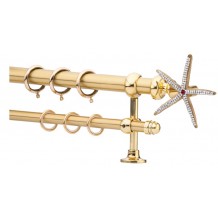 Κουρτινόξυλο 0.80-1.40m διπλό χρυσό με strass c21698