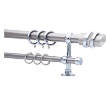 Κουρτινόξυλο 2.20-3.20m διπλό ασημί με strass c21718 Κουρτινόξυλο 2.20-3.20m διπλό ασημί με strass c21718