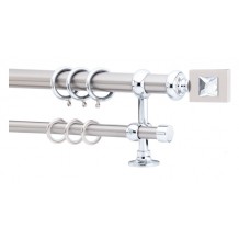 Κουρτινόξυλο 2.20-3.20m διπλό ασημί με swarovski c21748 Κουρτινόξυλο 2.20-3.20m διπλό ασημί με swarovski c21748