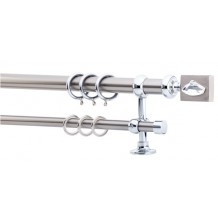 Κουρτινόξυλο 2.20-3.20m διπλό ασημί με swarovski c21760 Κουρτινόξυλο 2.20-3.20m διπλό ασημί με swarovski c21760