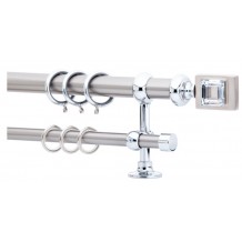 Κουρτινόξυλο 2.20-3.20m διπλό ασημί με swarovski c21778 Κουρτινόξυλο 2.20-3.20m διπλό ασημί με swarovski c21778