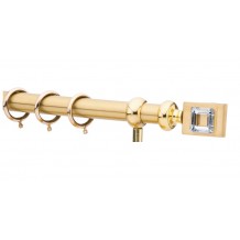 Κουρτινόξυλο 1.40-2.20m μονό χρυσό με swarovski c21780