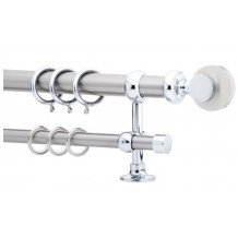 Κουρτινόξυλο 2.20-3.20m διπλό ασημί c21790 Κουρτινόξυλο 2.20-3.20m διπλό ασημί c21790