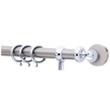 Κουρτινόξυλο 2.20-3.20m μονό ασημί με swarovski c21799