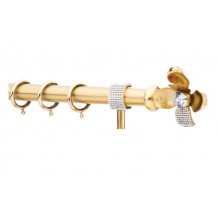 Κουρτινόξυλο 1.40-2.20m μονό χρυσό με strass c21816
