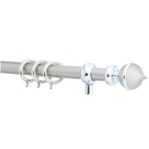 Κουρτινόξυλο 2.20-3.20m μονό ασημί c21823