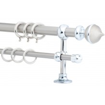 Κουρτινόξυλο 2.20-3.20m διπλό ασημί c21826 Κουρτινόξυλο 2.20-3.20m διπλό ασημί c21826