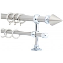 Κουρτινόξυλο 2.20-3.20m διπλό ασημί c21850 Κουρτινόξυλο 2.20-3.20m διπλό ασημί c21850