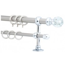 Κουρτινόξυλο 2.20-3.20m διπλό ασημί με swarovski c21862 Κουρτινόξυλο 2.20-3.20m διπλό ασημί με swarovski c21862