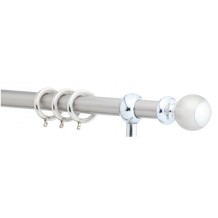 Κουρτινόξυλο 2.20-3.20m μονό ασημί c21883