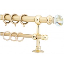 Κουρτινόξυλο 2.20-3.20m διπλό χρυσό με swarovski c21904 Κουρτινόξυλο 2.20-3.20m διπλό χρυσό με swarovski c21904