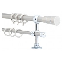 Κουρτινόξυλο 2.20-3.20m διπλό ασημί c21922 Κουρτινόξυλο 2.20-3.20m διπλό ασημί c21922