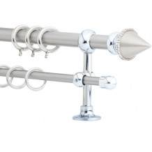 Κουρτινόξυλο 2.20-3.20m διπλό ασημί με strass c21946 Κουρτινόξυλο 2.20-3.20m διπλό ασημί με strass c21946