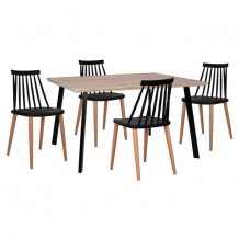 ΣΕΤ 5ΤΜΧ ΤΡΑΠΕΖΙ SONAMA ΚΑΡΕΚΛΕΣ VANESSA ΜΑΥΡΕΣ ΜΕΤΑΛΛΙΚΑ ΠΟΔΙΑ HM11037 c219575