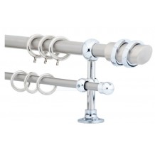 Κουρτινόξυλο 0.80-1.40m διπλό ασημί c21962