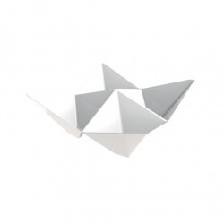 Σετ 25 Πλαστικά μπωλ Origami λευκά 13x13cm  c220330